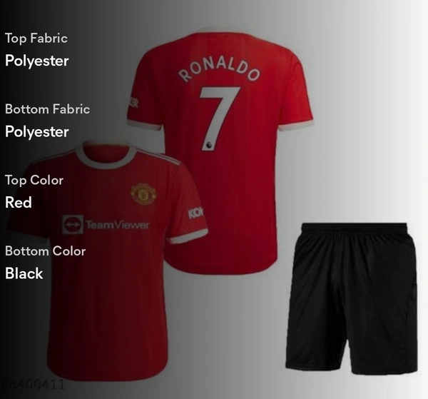 Ronaldo Man United Jersey For Men and Kids - Red, 7-8