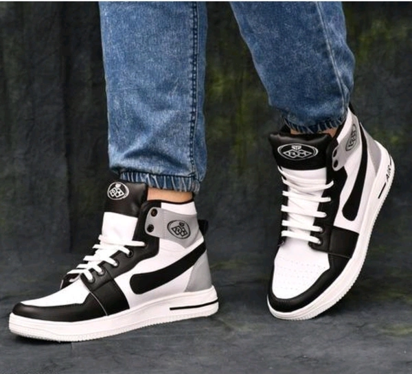 Casual Trendy Shoes For Men  White And Black - White, IND-7