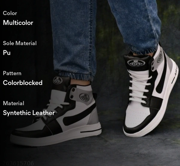 Casual Trendy Shoes For Men  White And Black - White, IND-9