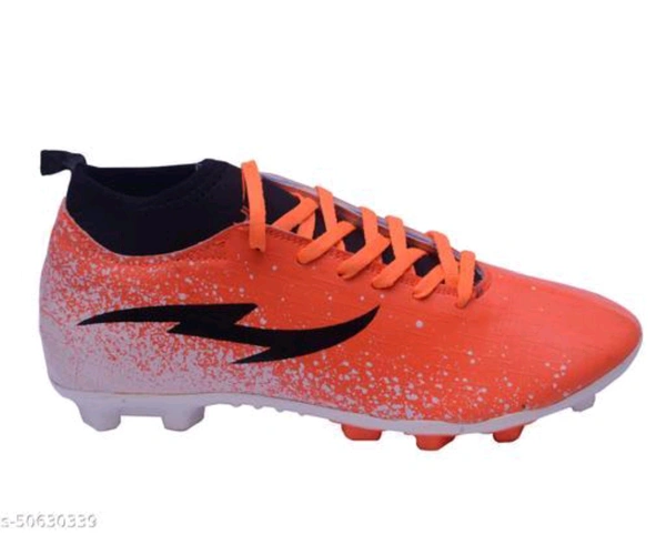 Orange Solid Football Shoes For Men  - Web Orange, 6