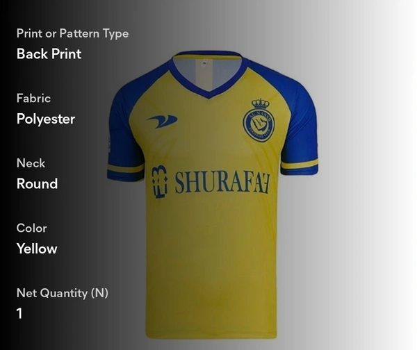 CR7 Al Nasser Jersey 2023/2024 Home - Yellow, XS