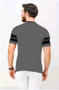 Regular Fit T-shirt For Casual Party Wear  - Gray, L