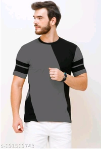 Regular Fit T-shirt For Casual Party Wear  - Gray, S