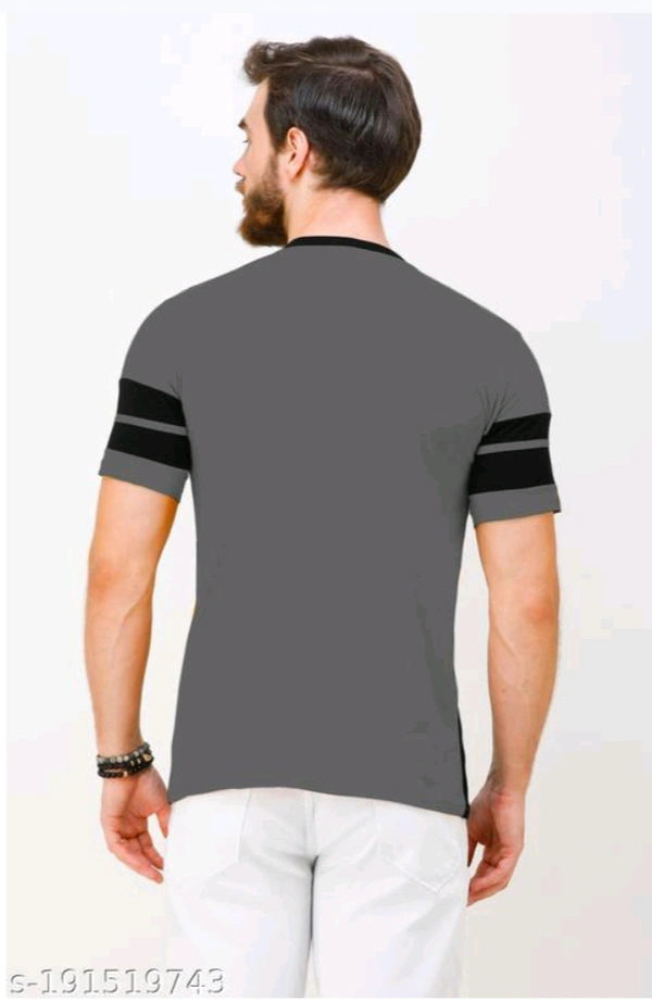 Regular Fit T-shirt For Casual Party Wear  - Gray, S