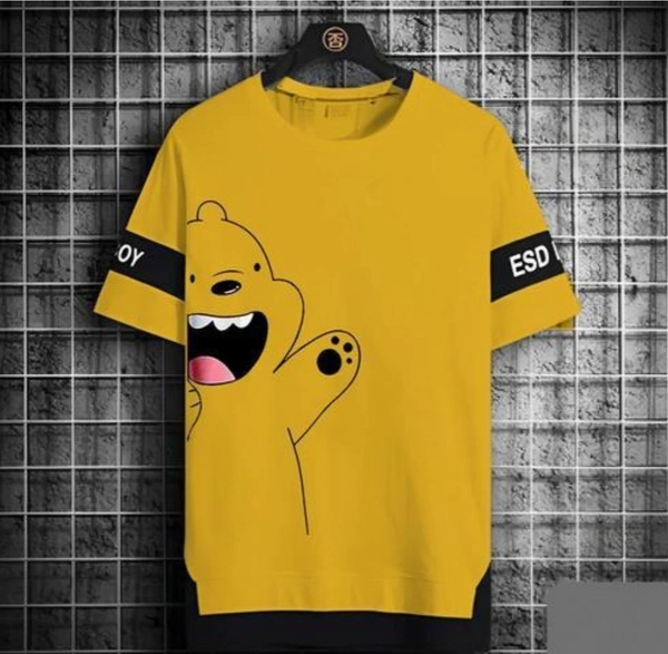 Oversized T-Shirts For Boys  - Yellow, XL
