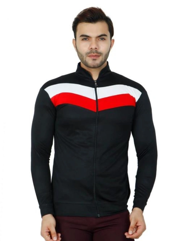 Leather Fancy Morder Jacket For Men - Black, L