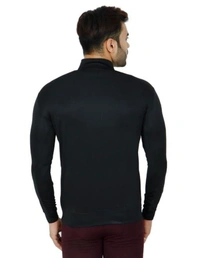 Leather Fancy Morder Jacket For Men - Black, L