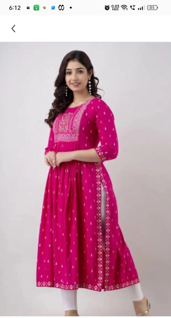 Pink Kurti - Magenta / Fuchsia, Xl