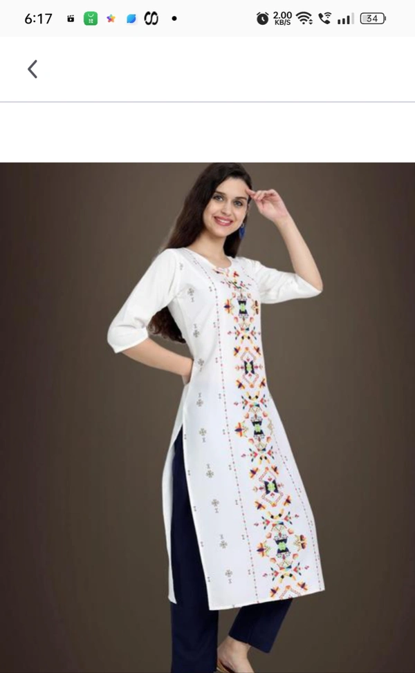 White Kurti - White, L