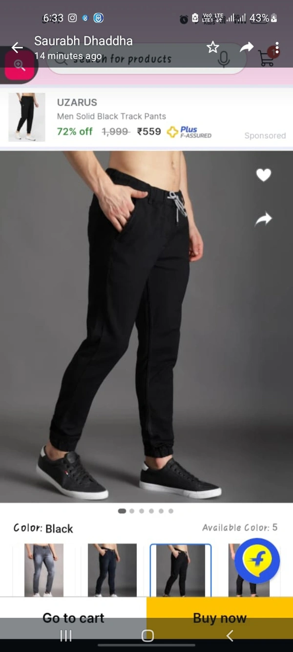 Black Men's Stylish Mordern Trouser - Black, 30