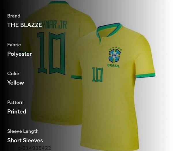 Neymar Junior Brazil Jersey No. 10 - Yellow, 9-10