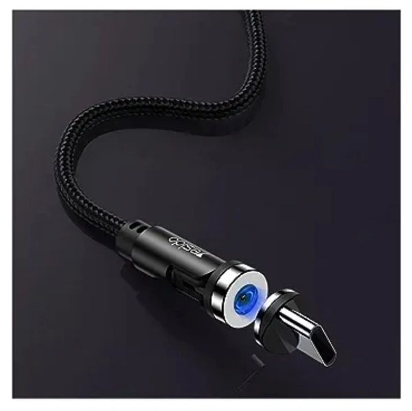 KMH Yesido Rotating Magnetic 3in1 Cable|Fast Charging Cable,Black