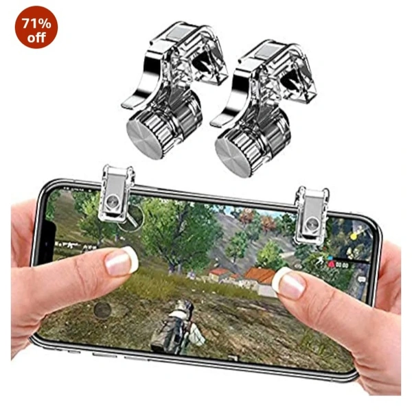 GADGETS WRAP  GADGETSWRAP Mobile Gaming Fire Button Trigger Touch Screen Compatible with PUBG Mobile Game Controller - Transparent - transparent