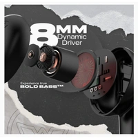 Wings X Fire Wireless Gaming in Ear Earbuds,TWS Headphones with RGB Lights case, 40ms Low Latency, Bluetooth 5.3, 40 Hours Playtime, ENC, 8mm Speaker Size (Black TWS) - Black and Green