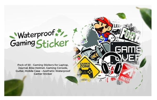 CodersParadise Gaming Stickers Pack Of- 50 Pieces, WaterProof Long-lasting Stickers 