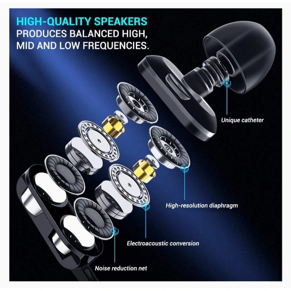 PTron Boom Ultima V2 Dual Driver, in Ear Gaming Wired Earphones with Mic, Volume Control, Passive Noise Cancelling Boom 3 with 3.5mm Audio Jack & 1.2M Tangle-Free Cable (Black)
