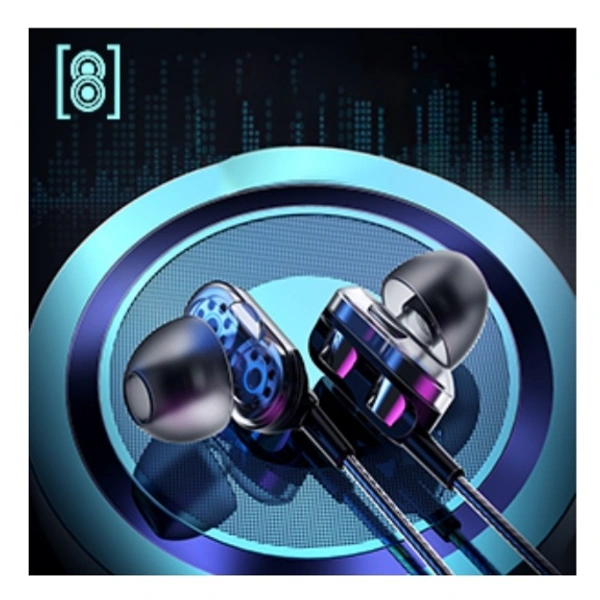 PTron Boom Ultima V2 Dual Driver, in Ear Gaming Wired Earphones with Mic, Volume Control, Passive Noise Cancelling Boom 3 with 3.5mm Audio Jack & 1.2M Tangle-Free Cable (Black)