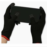 We Terio WaTerio Full Hand Pubg Glove Anti-Sweat & Breathable Glove Sleeve Touchscreen Gloves for All Mobile Gaming (1 Pair- Black)