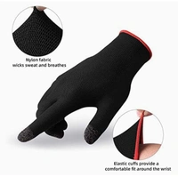 We Terio WaTerio Full Hand Pubg Glove Anti-Sweat & Breathable Glove Sleeve Touchscreen Gloves for All Mobile Gaming (1 Pair- Black)