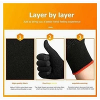 We Terio WaTerio Full Hand Pubg Glove Anti-Sweat & Breathable Glove Sleeve Touchscreen Gloves for All Mobile Gaming (1 Pair- Black)