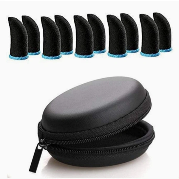 Inefable® (10 Pcs with Black Pouch) Pubg Anti-Slip Thumb Sleeve, Slip-Proof Sweat-Proof Professional Touch Screen Thumbs Finger Sleeve for Pubg Mobile Phone Game Gaming Gloves Multi Colour