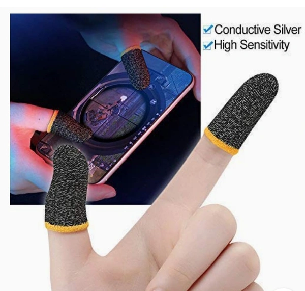 Inefable® (10 Pcs with Black Pouch) Pubg Anti-Slip Thumb Sleeve, Slip-Proof Sweat-Proof Professional Touch Screen Thumbs Finger Sleeve for Pubg Mobile Phone Game Gaming Gloves Multi Colour