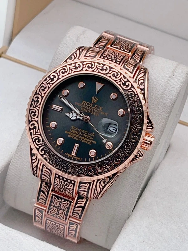 Rolex Floral Patterned Watch for men - gold