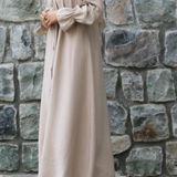 Waist Pleated Turkish Gown - Tide, L