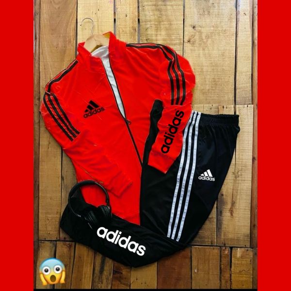 Adidas Fully Stretchable Track Suit - Red, M