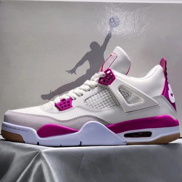 Nike  Nike Air Jordan Retro 4 White Fuchsia - White, 41