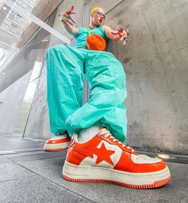 A Bhathing Ape Bape Sta M2 Orange - Web Orange, 42