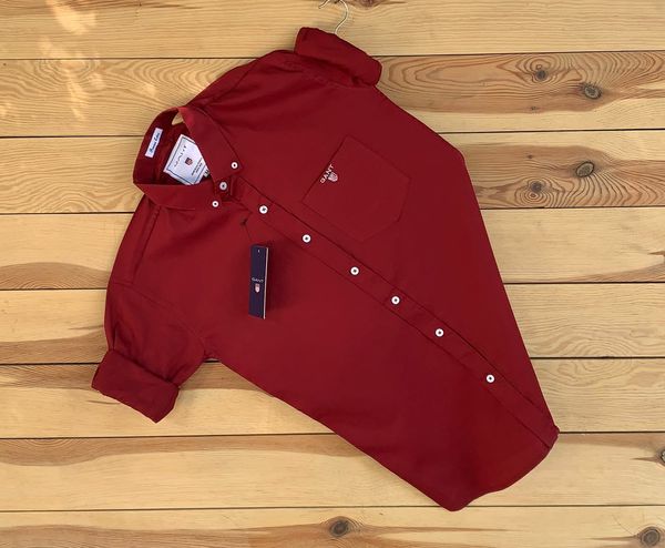 GANT GAND Trending Plain Shirt - Bright Red, M38