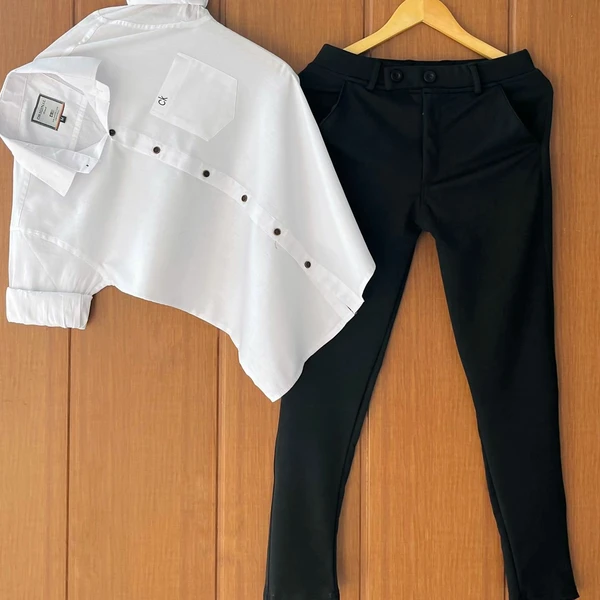 Calvin Klein,lycra Calvin Klein Zara Cotton Shirt +Lycra Pant - White, L40/32