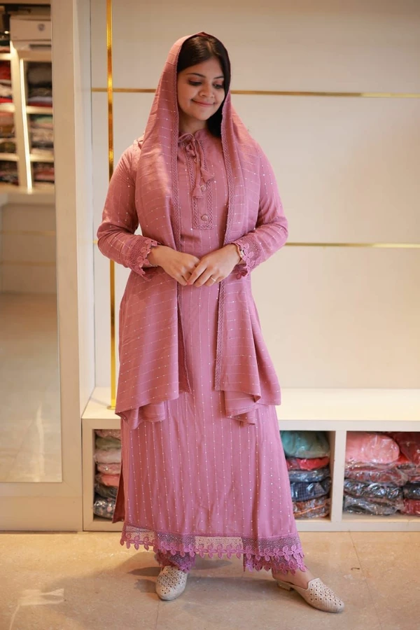 New Stylish Wrinckle Reyon Salwar Set - Careys Pink, Xxl