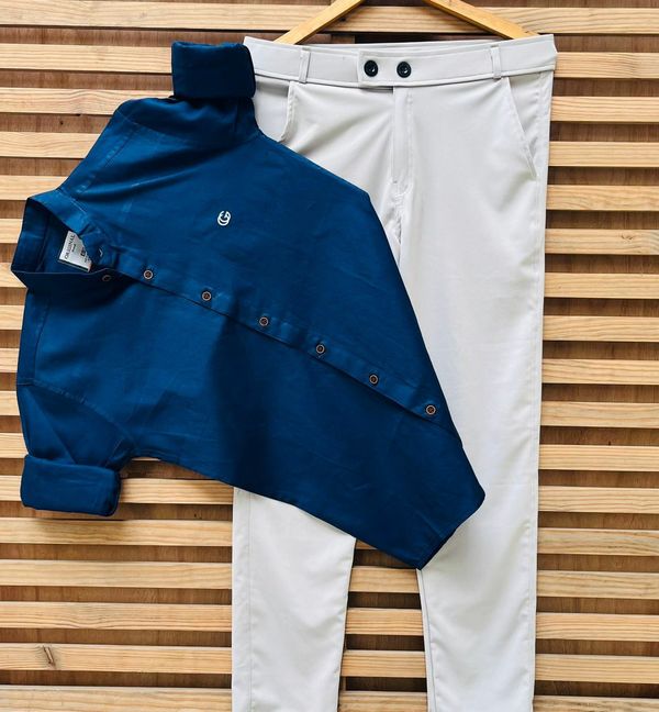 Zara,Lycra Zara Cotton Shirt+Lycra Pant High Quality Combo - Minsk, Xl42/34