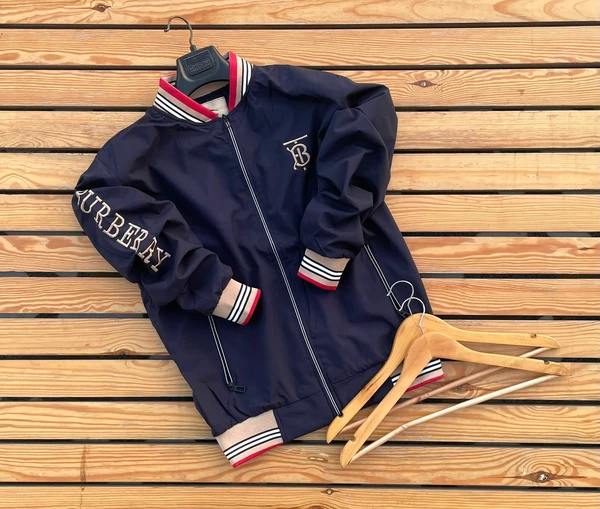 Burberry Windcheater With Varsity Jackets - Navy Blue, Xxl