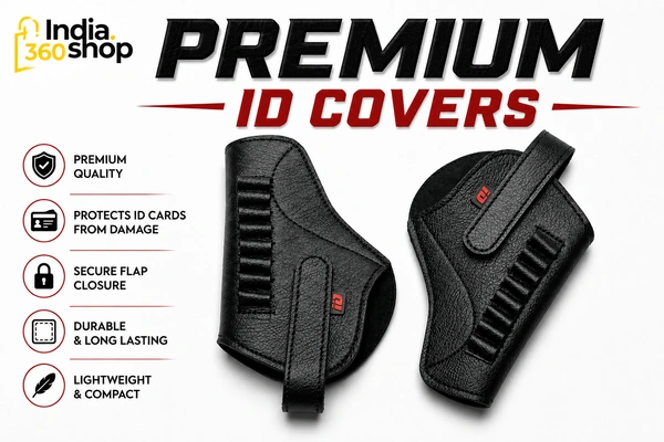 ID Covers | Premium Leather Gun Holder Cover | India Shop 360 - Black