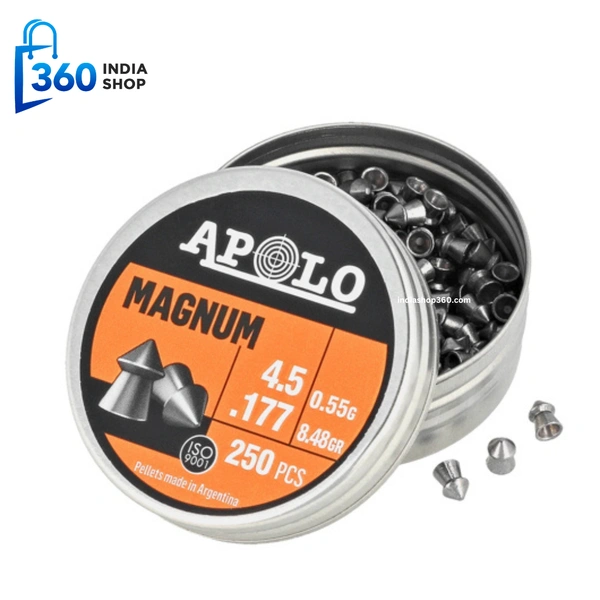 Apolo Magnum AirGun Pellets .177 / 4.5 mm, 250 pcs 0.55g/8.48gr