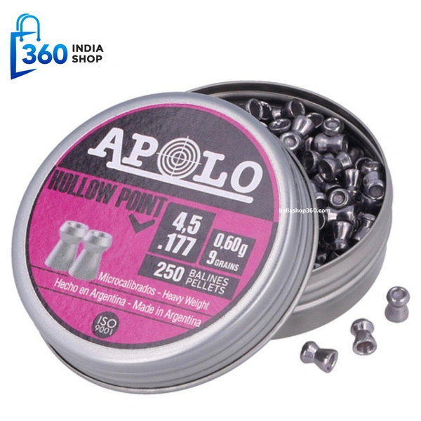 Apolo Hollow Point AirGun Pellets .177 / 4.5 mm, 250 pcs 0.60g/9.0gr