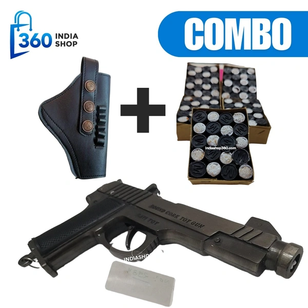 Bodyguard - 2 Silver Black Sound Cork Gun | COMBO Price | Gun With 3 Box Cork and Cover