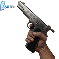 World War 9MM Real Silver Look Big Sound Cork Gun ( 1 BOX CORK+1 COVER FREE)