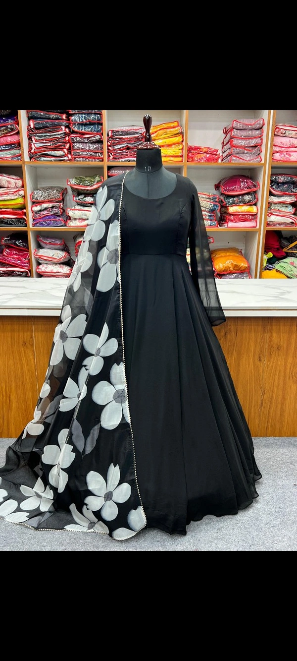 Black Georgettte Suit - Xxl