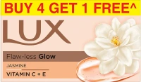 Lux Flaw-Less Glow Jasmine Bathing Soap Infused With Vitamin C & E - Buy 4 Get 1 Free(500 g)( Buy 4 get 1 free )
