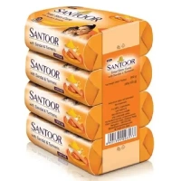 Santoor Skin Moisturising Sandal & Turmeric Soap Set 4*100 Gm( Buy 4 get 1 free )