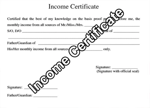 E- Income Certificate 