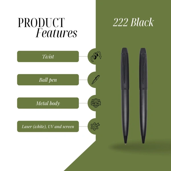 222 Metal Black Pen