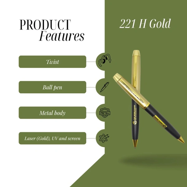 225 Gold Ball Pen Twist