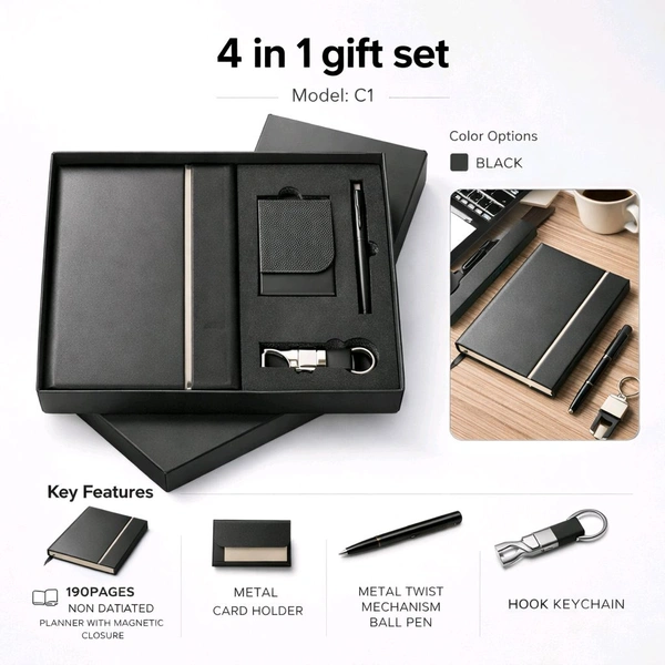 4 In 1 Executive Diary Set Black