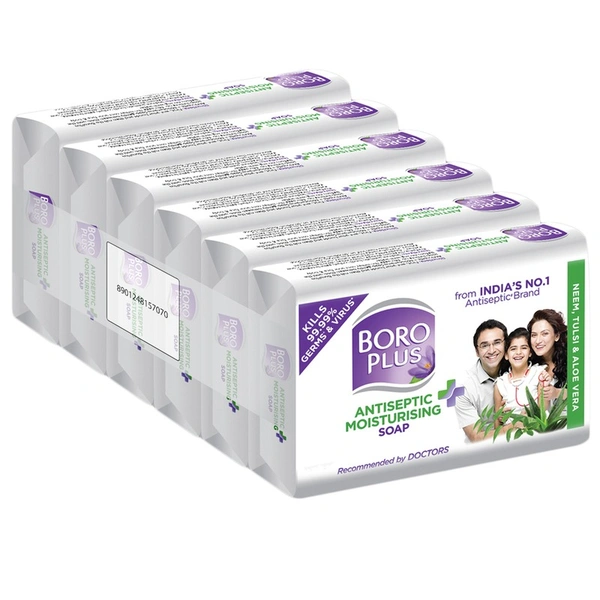 Boroplus Neem, Tulsi & Aloe Vera Antiseptic + Moisturising Soap 6N - 125g (each)