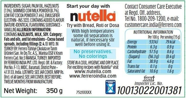 Nutella Hazelnut Spread - 180g
